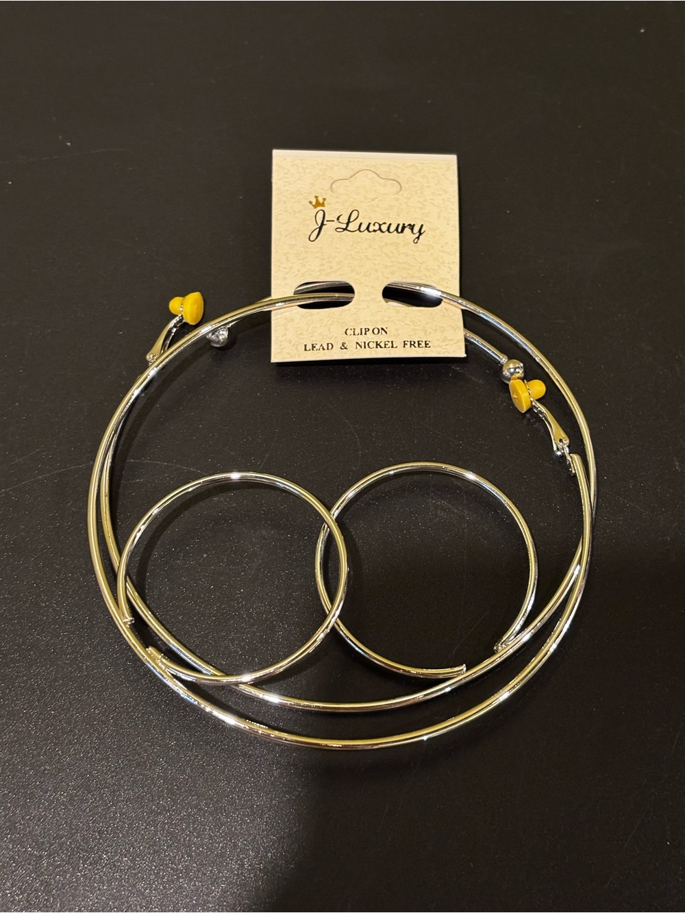 Silver tone Hoop Bangle Set - Women's Jewelry
